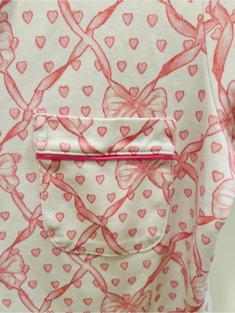 LOVESHACKFANCY x ROLLER RABBIT BABY BOW PRINT SHORT SLEEVE PAJAMA TOP, SIZE S. - Picture 5 of 12